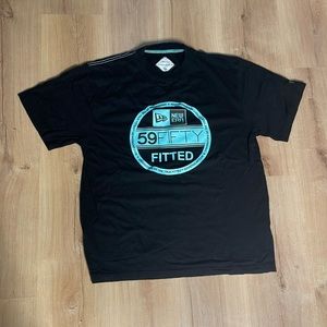 New Era Fitted Black‎ and Mint T Shirt. Size Medium.